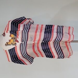 OLIVE & OAK sheer striped button-down top.  Cute & flowy.  Size is Medium.